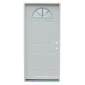 Fangda Pre-Hung Arched Iron 4 Panels Door with a Piece of Arch Glass